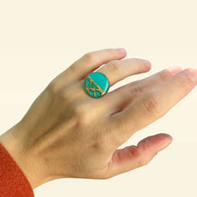 Carica l'immagine nel visualizzatore di Gallery, Anello TURCHESE CHIARO in fibra di Fico d'India