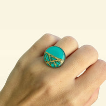 Carica l'immagine nel visualizzatore di Gallery, Anello TURCHESE CHIARO in fibra di Fico d'India