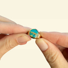 Carica l'immagine nel visualizzatore di Gallery, Anello TURCHESE CHIARO in fibra di Fico d'India