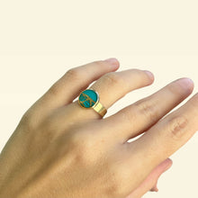 Carica l'immagine nel visualizzatore di Gallery, Anello TURCHESE CHIARO in fibra di Fico d'India