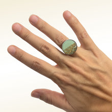 Carica l'immagine nel visualizzatore di Gallery, Anello VERDE SALVIA in fibra di Fico d'India