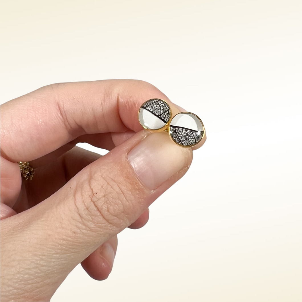 orecchini argento sterling silver fibra naturale magnolia bianco