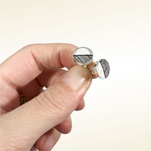 Carica l&#39;immagine nel visualizzatore di Gallery, orecchini argento sterling silver fibra naturale magnolia bianco
